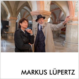 Dr. Maria Baumann und Markus Lüpertz im Gespräch; Foto: Uwe Moosburger