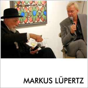Markus Lüpertz und Jens Neundorff von Enzberg in der Galerie Art Affair 2019 (Foto: Antonia Kienberger)